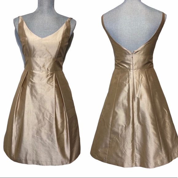 Jenny Yoo Dresses & Skirts - 100% silk a line dress beige colour, pockets